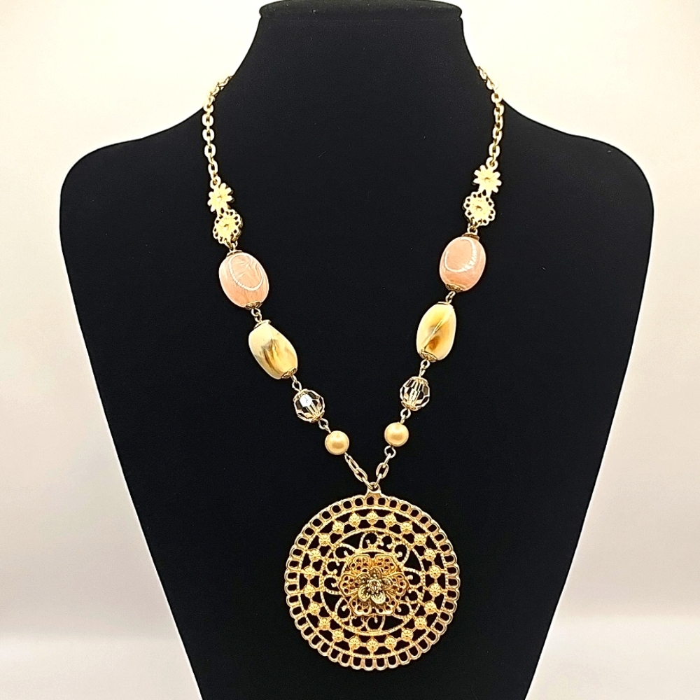Vintage Filigree Medallion Necklace